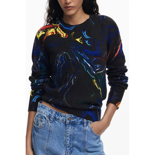 Desigual Schwarzer Pullover aus Polyamid für Frauen