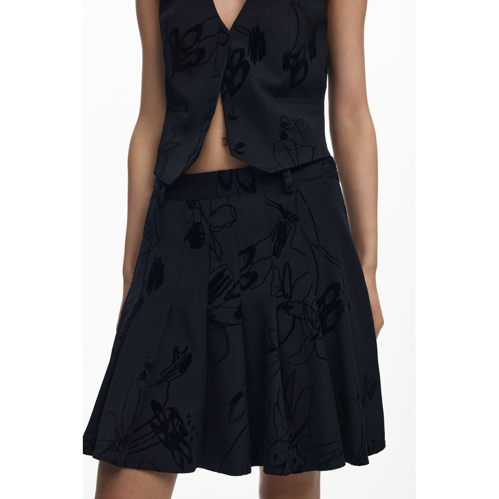 Desigual Schwarzer Polyester-Frauen-Rock