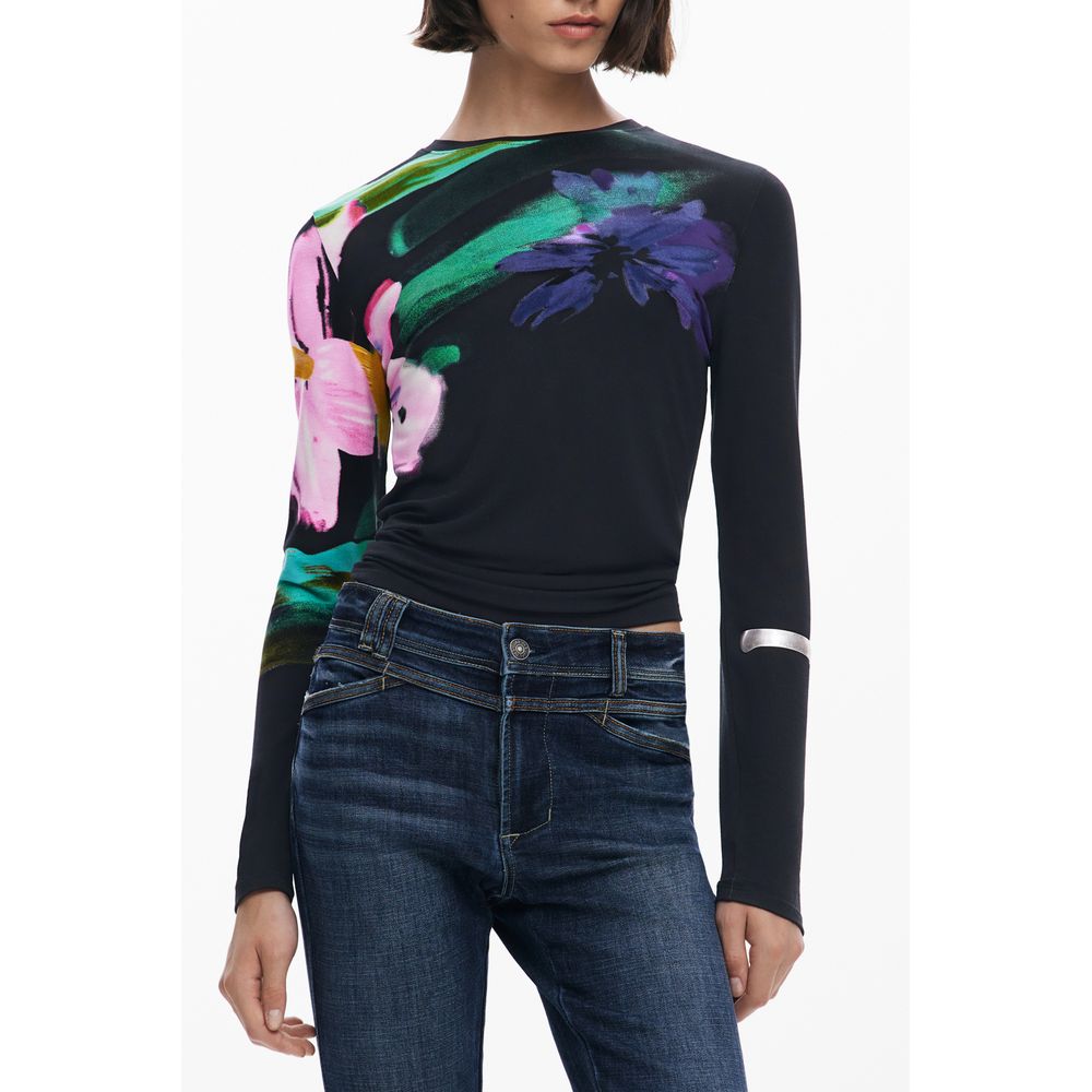 Desigual Schwarzes Viskose-Top für Frauen