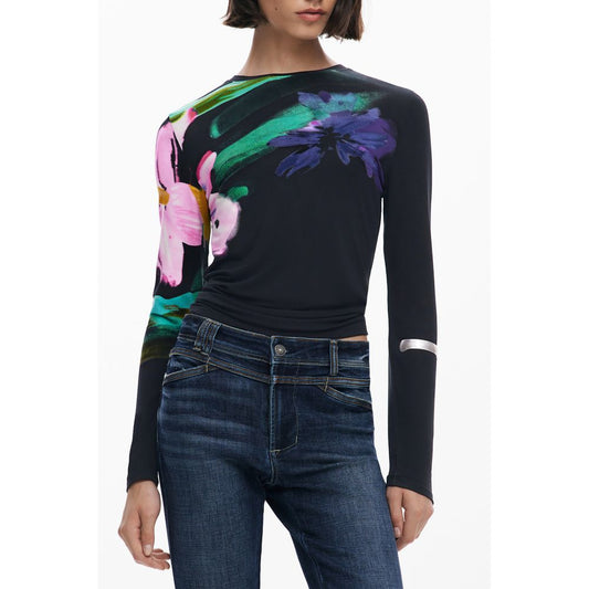 Desigual Schwarzes Viskose-Top für Frauen
