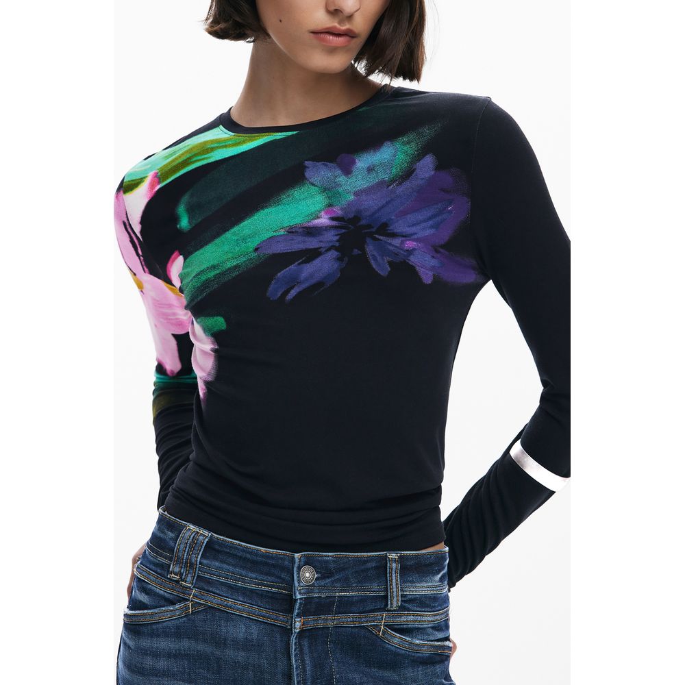 Desigual Schwarzes Viskose-Top für Frauen