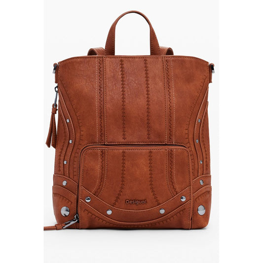 Desigual Brauner Polyethylen-Frauen-Mini-Rucksack