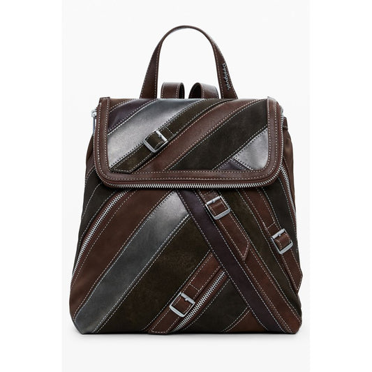 Desigual Brauner Polyethylen-Rucksack für Frauen