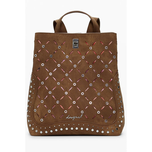 Desigual Brauner Polyethylen-Rucksack für Frauen