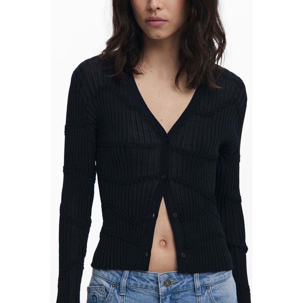 Desigual Schwarze Viskose Damen Strickjacke