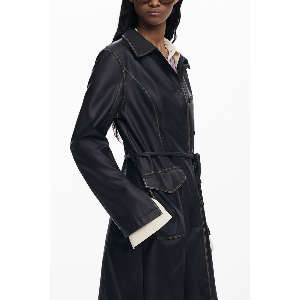 Desigual Schwarzer Polyethylen-Mantel für Frauen