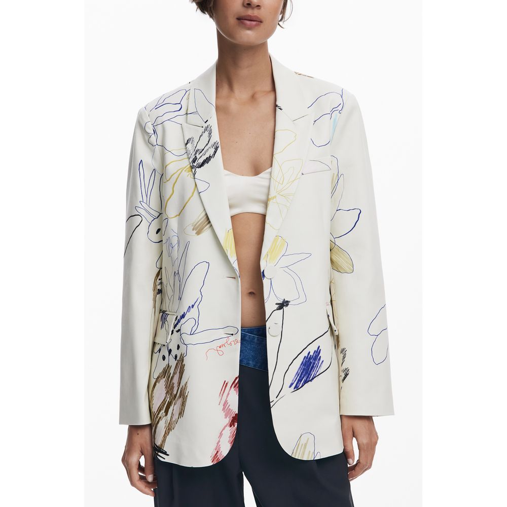 Desigual Weiße Polyester Damen Jacke