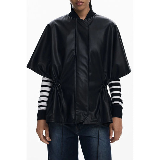 Desigual Schwarzer Polyethylen-Poncho für Frauen