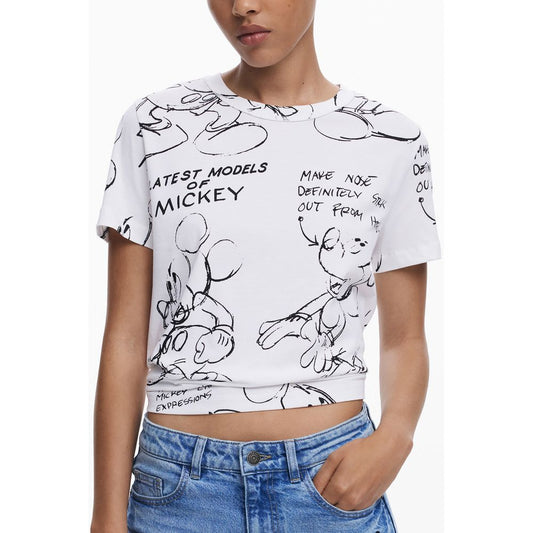 Desigual Weißes Baumwoll-T-Shirt für Frauen