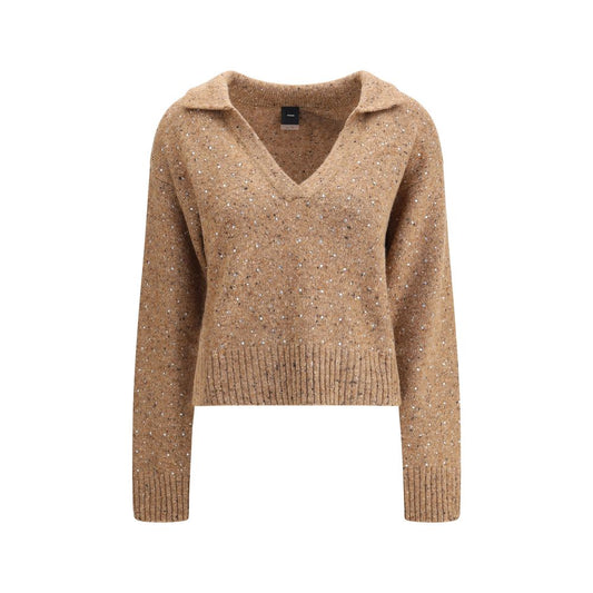 PINKO Pullover mit V-Ausschnitt und Strasssteinen