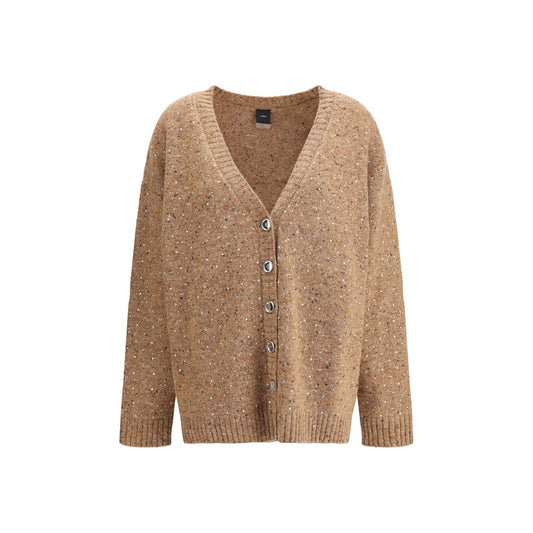 PINKO Bouclé-Stoff Cardigan mit Strasssteinen