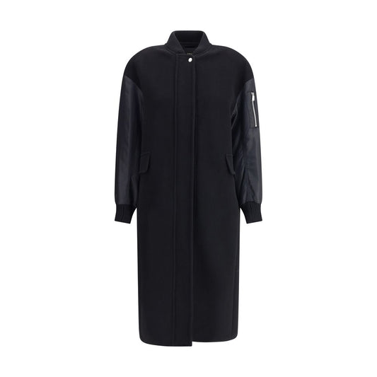 PINKO Langer Mantel aus Wollmischgewebe und technischem Satin