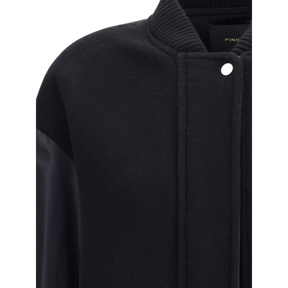 PINKO Langer Mantel aus Wollmischgewebe und technischem Satin