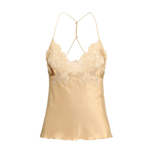 Ermanno Scervino Top aus Seide und Spitze