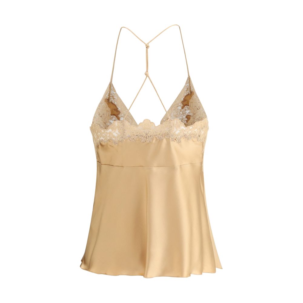 Ermanno Scervino Top aus Seide und Spitze