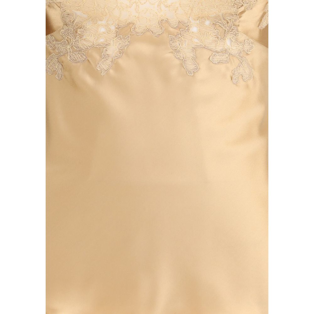 Ermanno Scervino Top aus Seide und Spitze