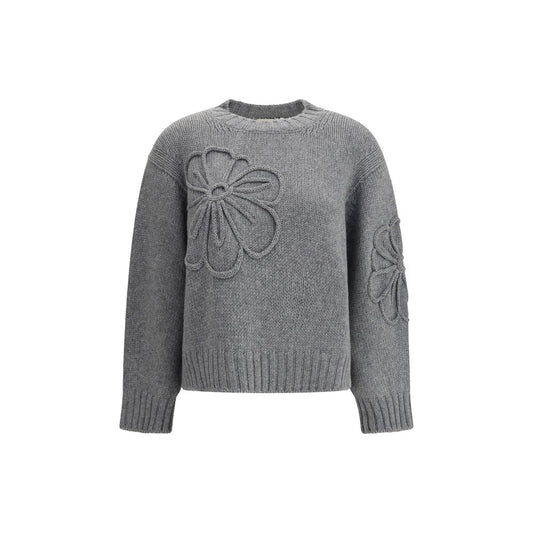 Bruno Manetti Pullover mit gestickter Blume