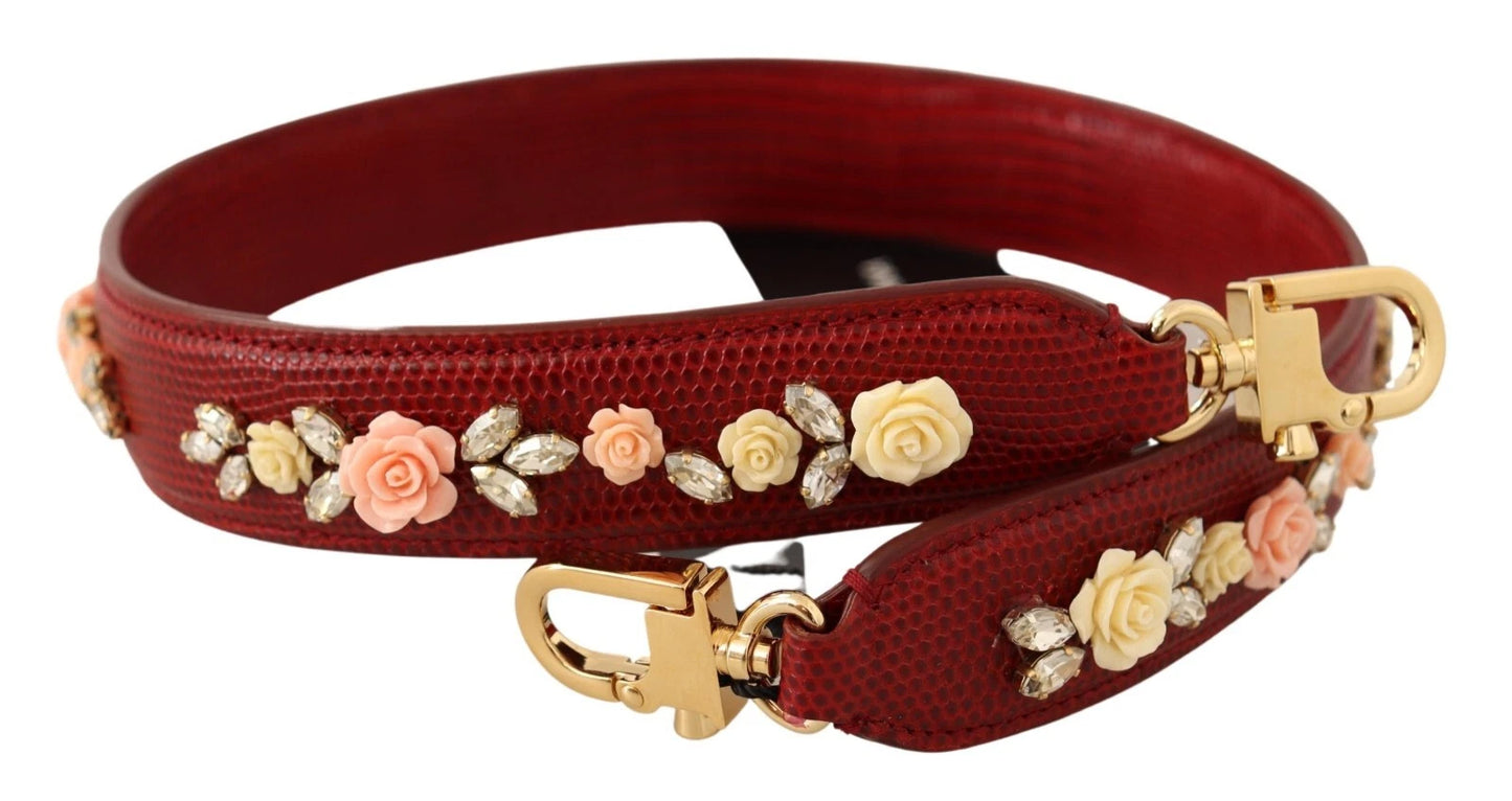 Dolce & Gabbana Floral Crystals Exotische Schulterriemen Tasche Accessoire