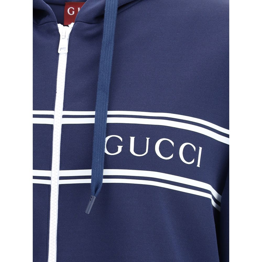 Gucci TECHNISCHE PULLOVER MIT KAPUZE UND DURCHGEHENDEM REISSVERSCHLUSS