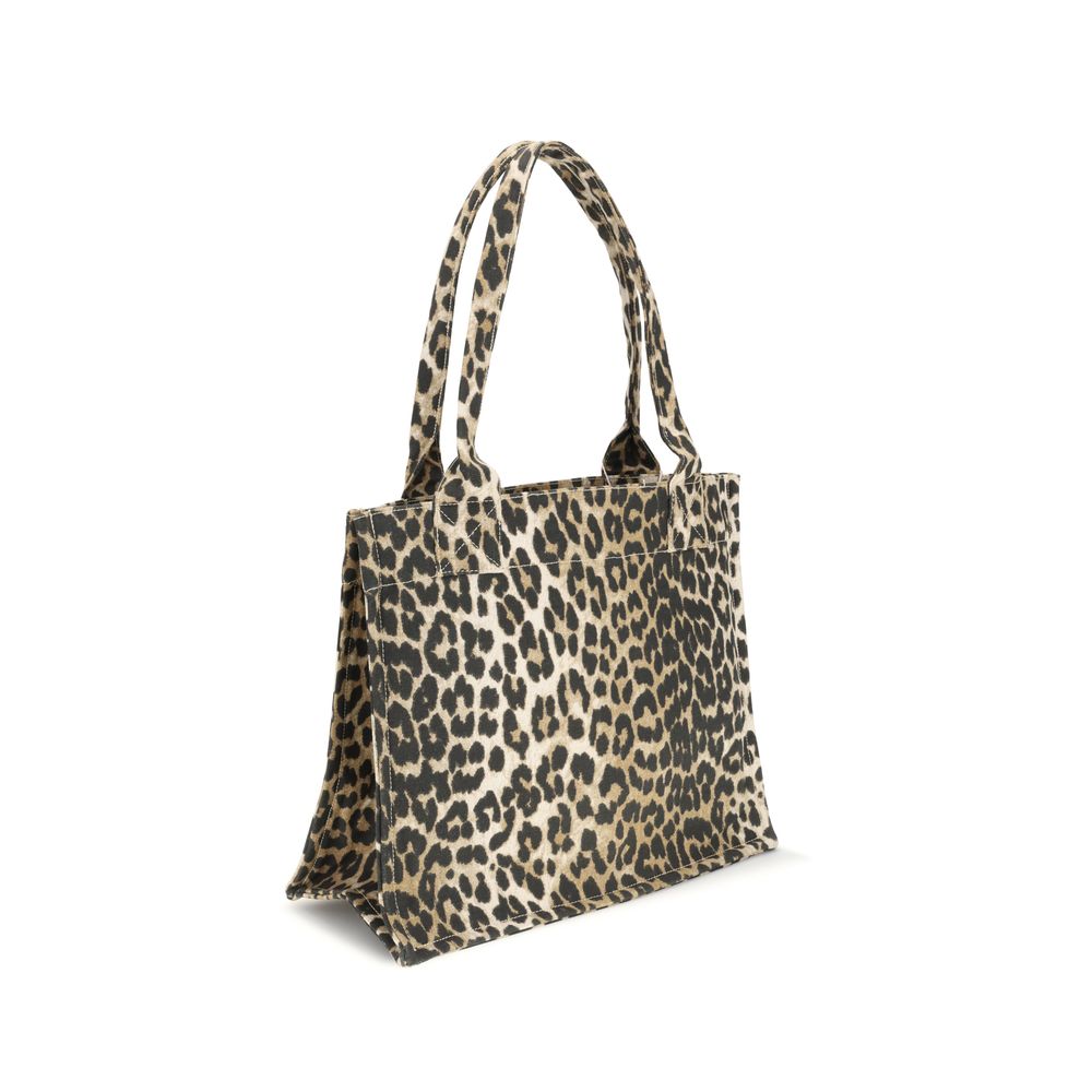 Ganni Tote Tasche mit Leopardenmuster