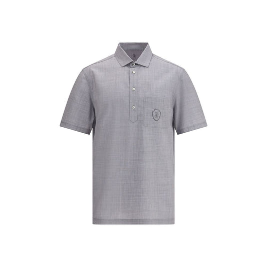 Brunello Cucinelli Schurwoll-Popeline-Polohemd
