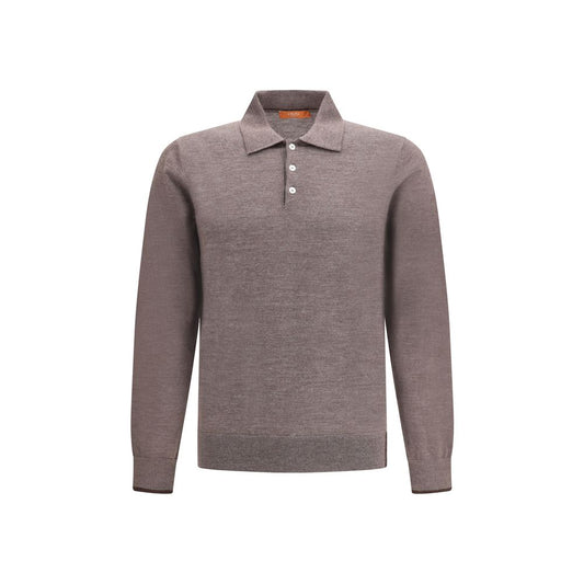 Cruna Gestricktes Poloshirt mit langen Ärmeln