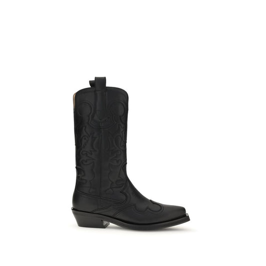 Ganni Bestickte Westernstiefel