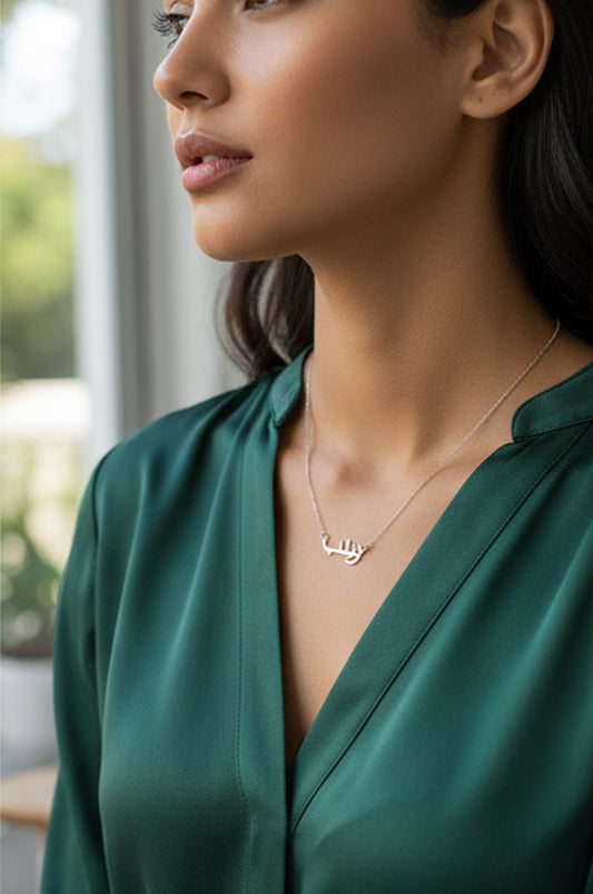 Customized Arabic Name Necklace Stainless Steel Nameplate Pendant Ethnic Necklace for Women