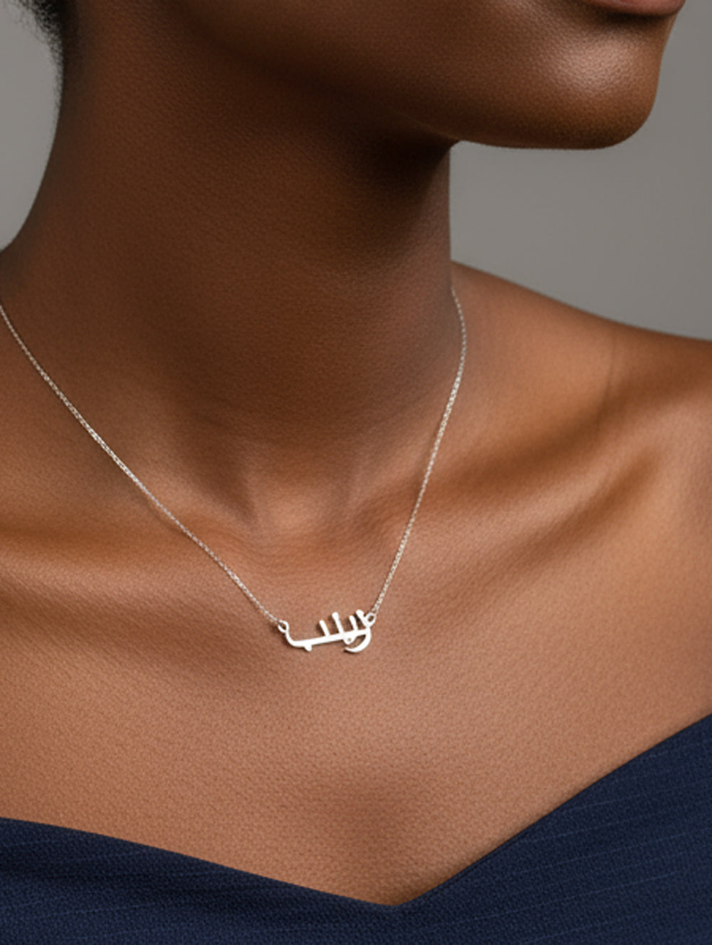 Customized Arabic Name Necklace Stainless Steel Nameplate Pendant Ethnic Necklace for Women